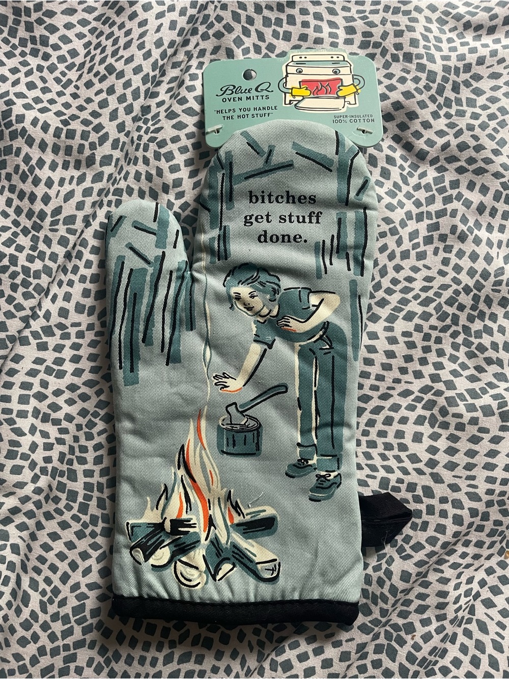 B*tches Get Stuff Done Blue Q Oven Mitt